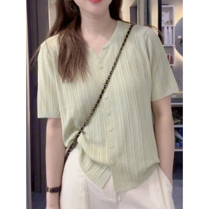 Light and thin breathable silk knitted summer fashionable sweater