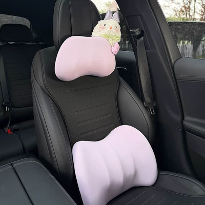 Headrest Foam Car Headrest Cute Rabbit - main-driver-tulip-scarf-rabbit-headrest-lumbar-support