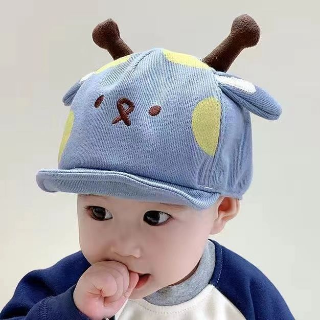 ベビー帽子春と秋の新しいスタイルかわいい超かわいい柔らかいつばのひさしキャップ男の子と女の子新生児野球帽トレンディ|undefined