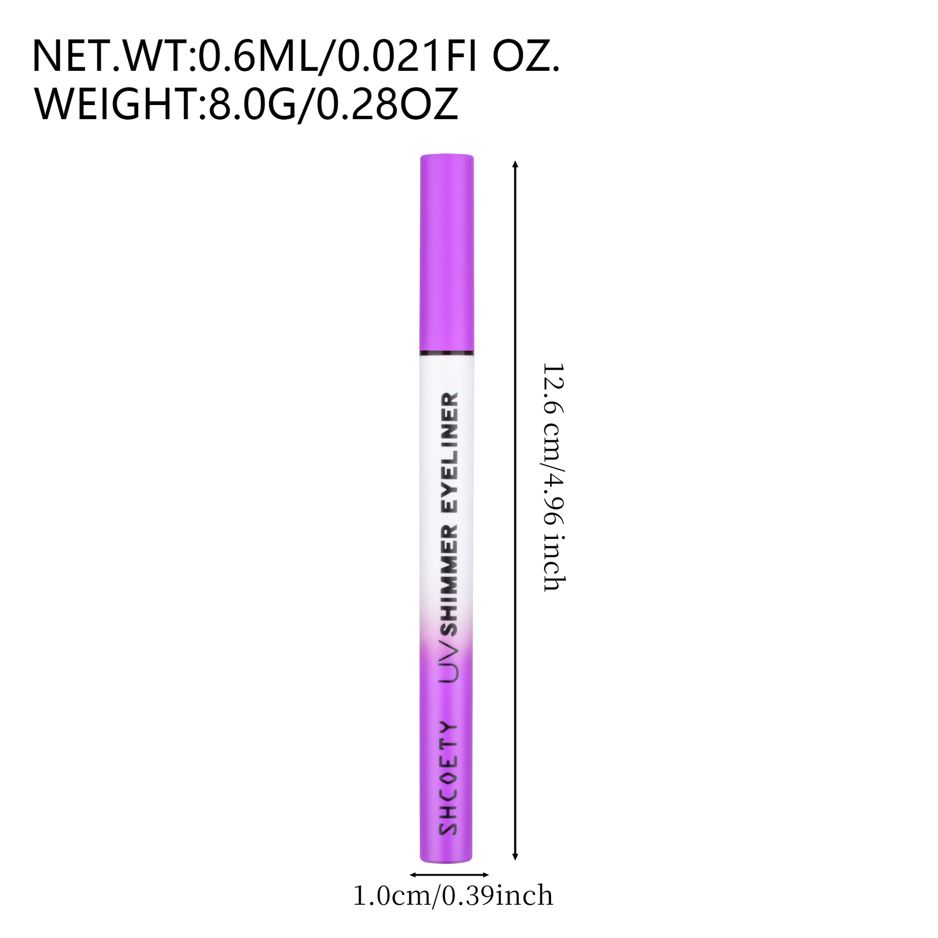 SHCOETY colored fluorescent pearlescent eyeliner Pen, fine sparkling eyeliner liquid pen, face painting, waterproof and sweat-proof Specification drawing