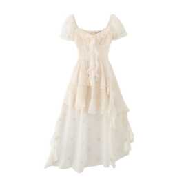 欧美风辣妹性感短袖蛋糕连衣裙女2026新款V领收腰短裙修身包臀裙