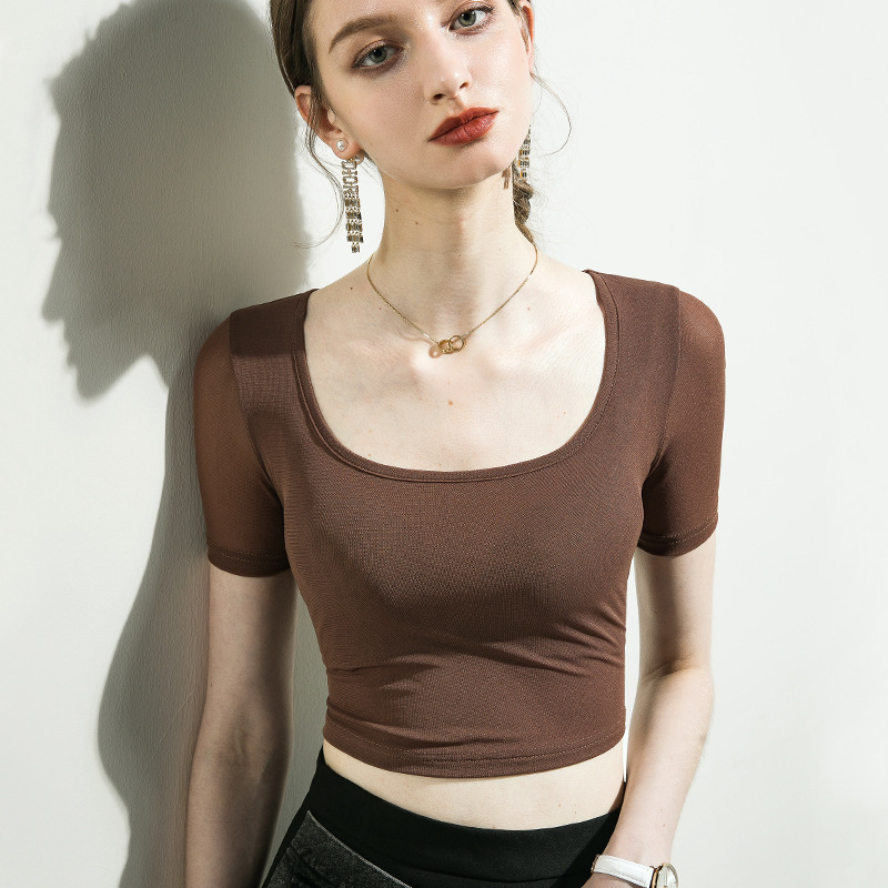 브라운 더블 레이어 반팔