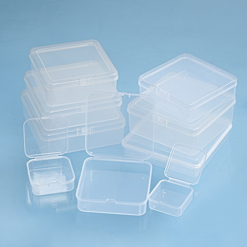 Dust-Proof Transparent Plastic Box with Flip Cover, Square Pp Box for Hardware Accessories, Fishing Gear Display Packaging Box, Bead Box Dust-Proof Transparent Plastic Box with Flip Cover, Square Pp Box for Hardware Accessories, Fishing Gear Display Packaging Box, Bead Box