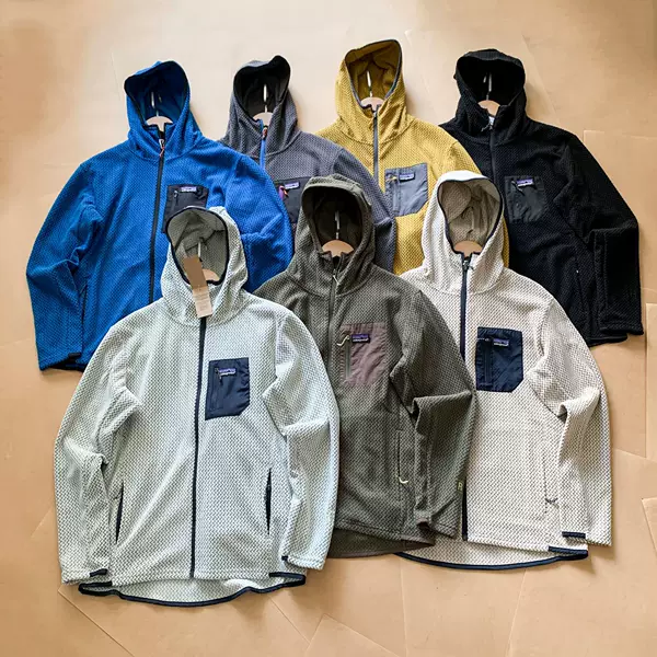 Wave-Pattern Par2 Outdoor Zip-Up Hooded Fleece Thermal Breathable Sweatshirt Cardigan Jacket for Men and Women