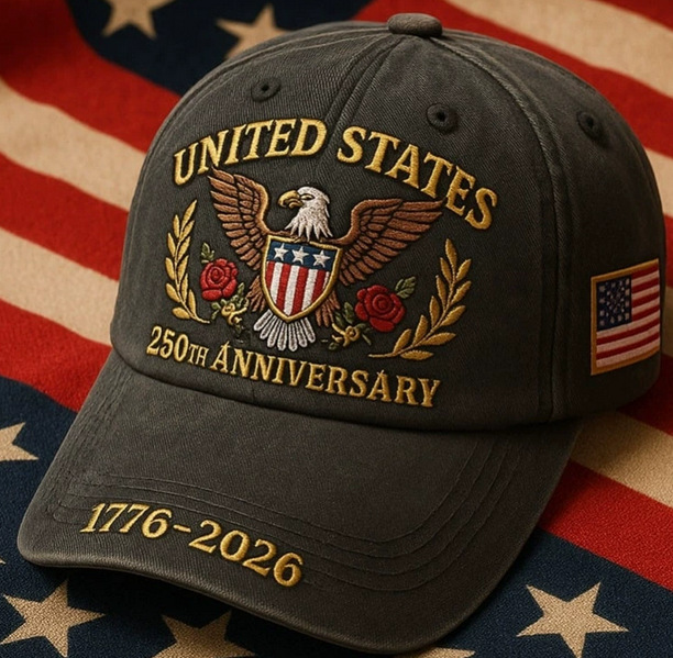 Nuevo sombrero de impresión transfronteriza para hombres hace viejos sombreros de béisbol retro Europeos y estadounidenses 250 años conmemorativo sombrero de lengua de lazo