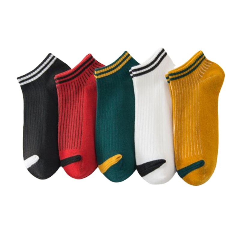 Calcetines de tobillo de verano para mujer calcetines de mujer de moda para hombres y mujeres calcetines absorbentes de sudor calcetines de algodón a rayas invisibles transpirables de corte bajo japoneses