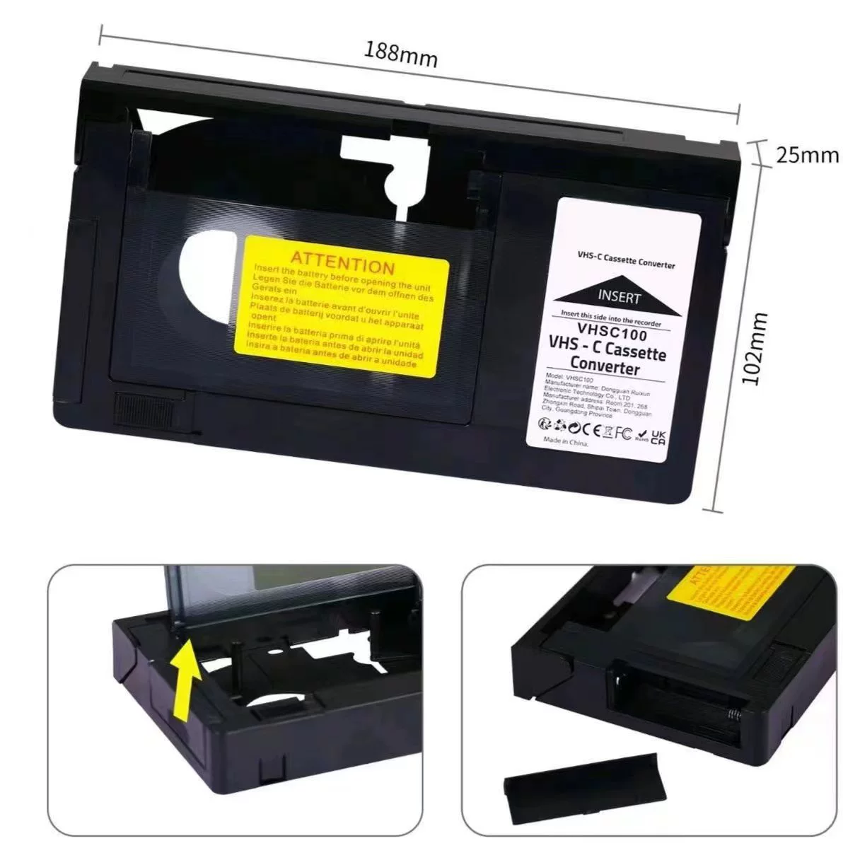 Прямой видеокассета VHS в VHSC, конвертер коробка роторная коробка minid/hi8 не совместим