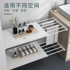 ワードローブパーティション層状ラック釘不要格納式寮キャビネットバスルームキャビネット層状ラックキッチン収納ラック