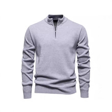 半拉链立领毛衣男款春秋季纯色针织衫男士套头衫线衣中青年春秋装