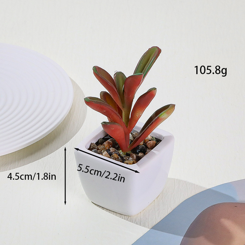 Simulación transfronteriza de porcelana floc de macetas pequeñas macetas verdes de mesa decoración ornamentos artesanías bonsai spot directo