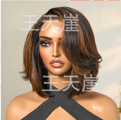 European and American cross-border bestseller Amazon Temu AliExpress brown-gold short hair BOB wholesale from manufacturer