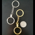 1元硬币钥匙圈锁钥扣 直径25mm自由组装可拆型钥匙链金色链条配件