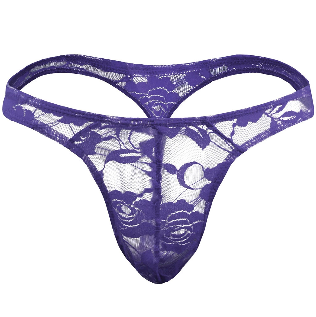 Floral Lace Sexy Thong Underwear with Sheer Mesh, Comfortable Fit, Available in Many Colors For Women