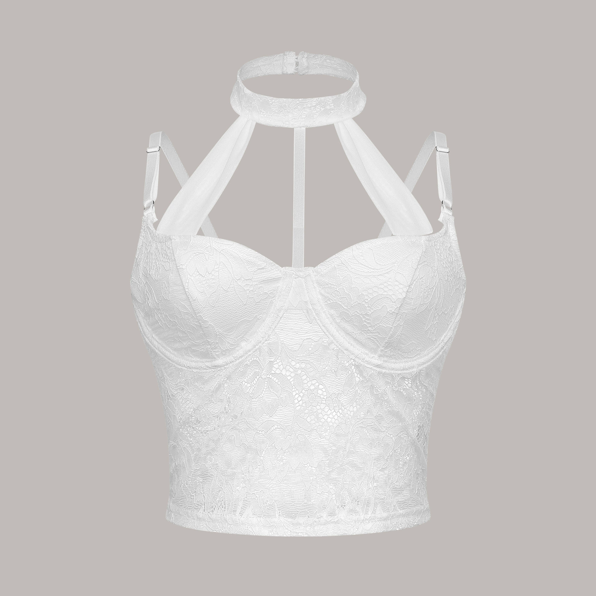 Европейские и американские трансграничные женские сексуальные кружевные полые горячие девушки топ стальное кольцо