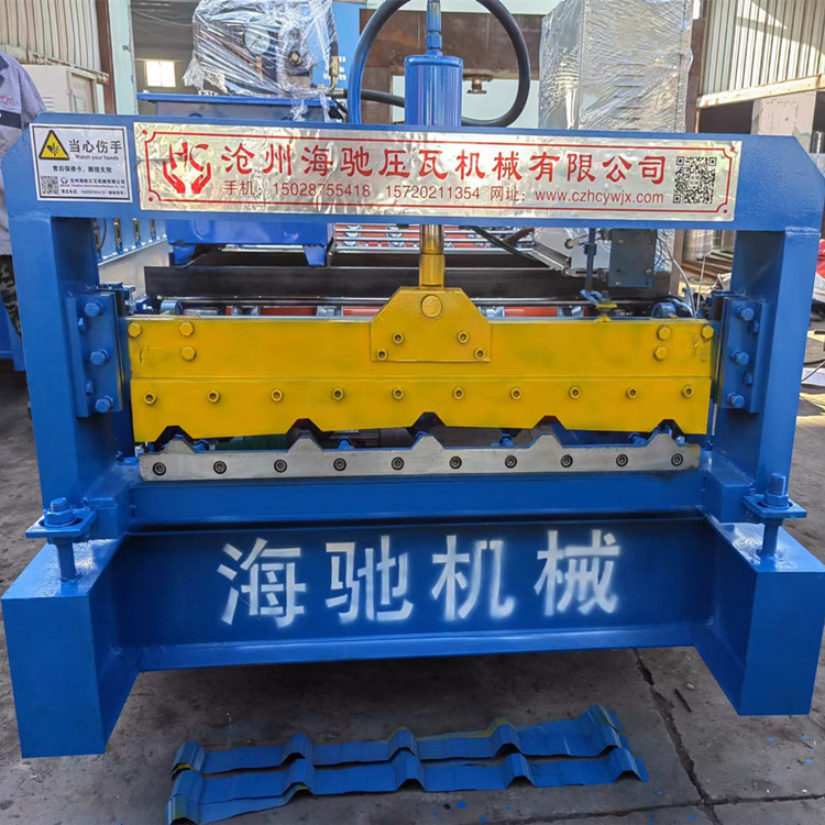 海驰现货销售屋顶墙面瓦彩钢瓦机 压制不锈钢板冷弯机 双层压瓦机