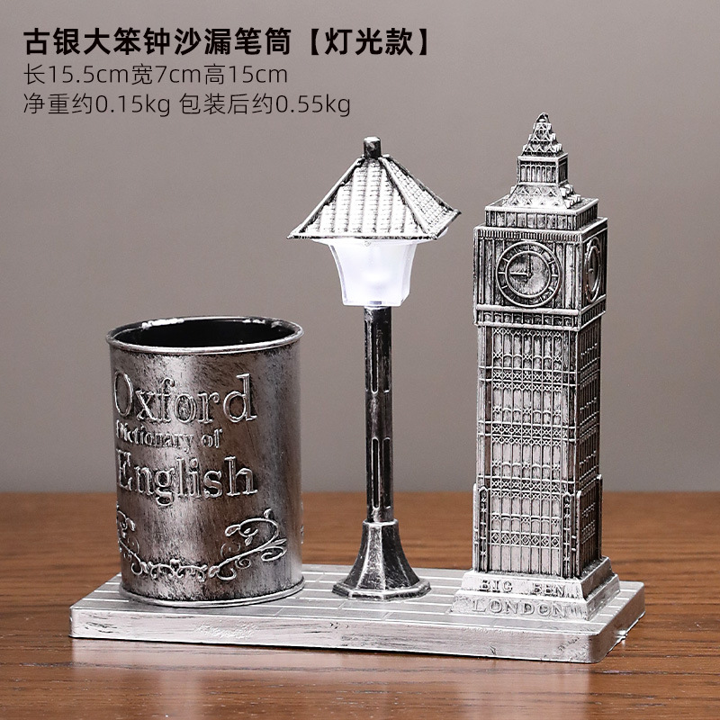 Creativo farola de arena que fluye antigua portalápices regalo para estudiantes reloj de arena blanco que cambia de color luz nocturna decoración regalo de cumpleaños