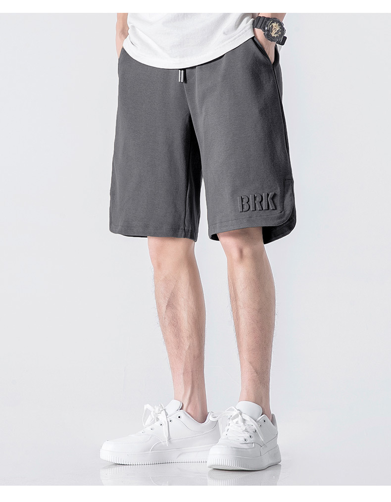 Summer Männer fënnefeckeg einfarweg, dënn Casual Hosen, locker fir externen Droen, trendy grouss Shorts_voghion.com