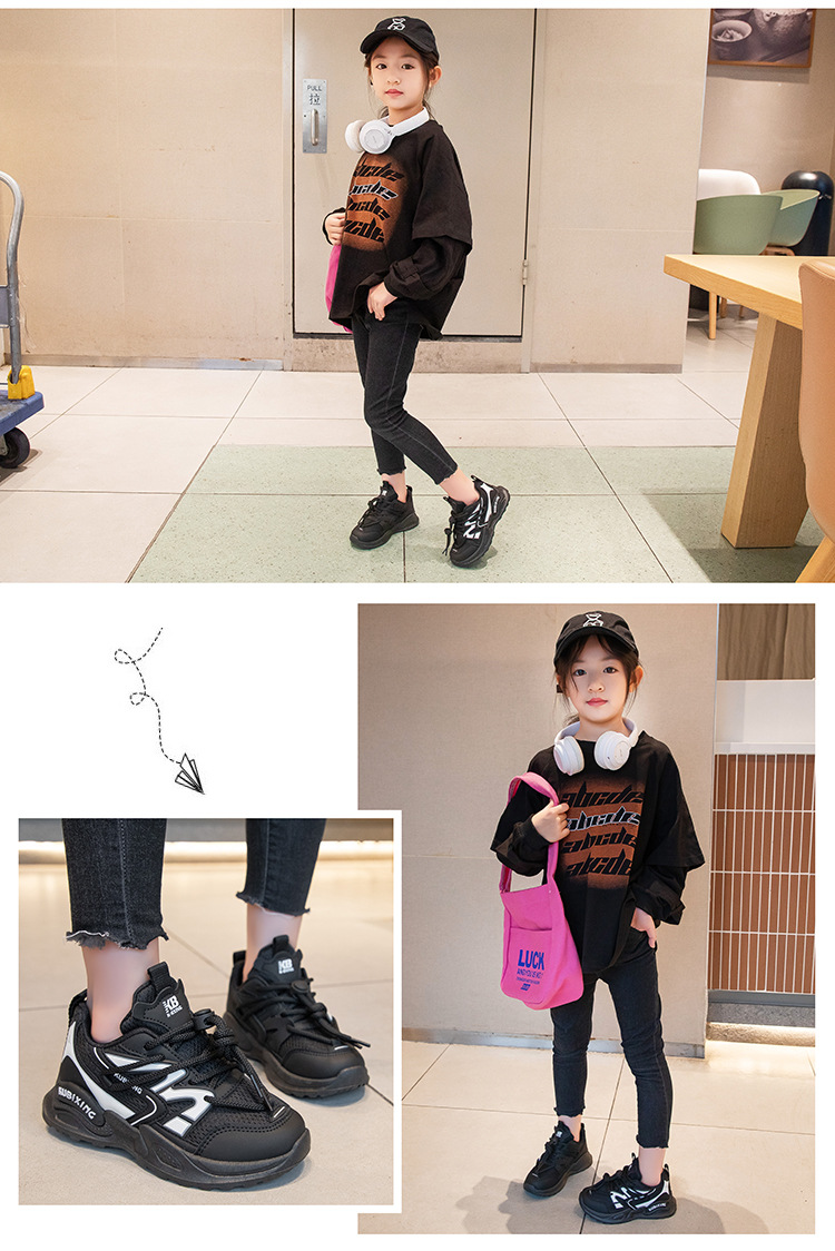 Ragazze che corrono per le studentesse delle scuole primarie e secondarie, versatili scarpe da tennis autunnali con suola morbida, versione coreana,_voghion.com