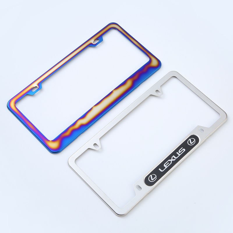 Marco de la placa de la matrícula del coche pintado en color transfronterizo marco de la placa de matrícula estándar americano estándar europeo marco de la placa de la matrícula trasera del coche de venta caliente