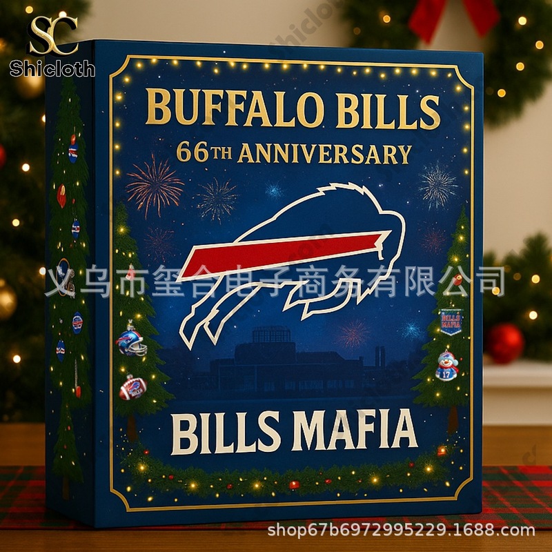 跨境新品Buffalo Bills NFL布法罗比尔队 NFL 66 周年降临节日历|undefined
