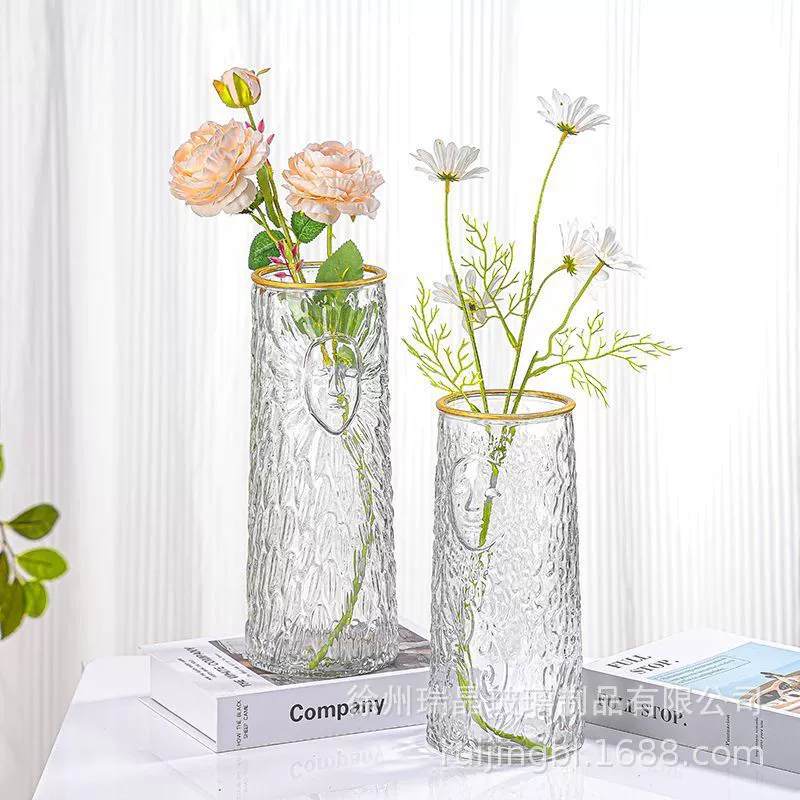 Оптовая продажа, интернет-знаменитость, ретро-богиня, рельефная резная прозрачная стеклянная ваза, декоративные украшения, домашний гидропонный контейнер, настольный компьютер