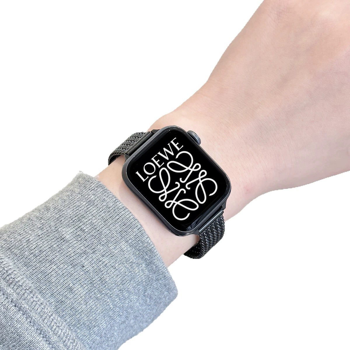 Подходит для Apple iWATCHSE3456789 поколения Xiaoman пояс пшеничный ухо магнитное поглощение человеческий характер сеть металлический ремешок часов
