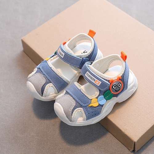 2024 Summer New Cartoon Caterpillar Boys Baotou Baby Sandals Girls Functional Soft Bottom Children's Beach Shoes