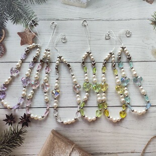Original Pearl Peach Heart Cute Ins Wind Jelly Heart-Shaped Beaded Mobile Phone Chain Jewelry Accessories ccd Pendant Electroplating