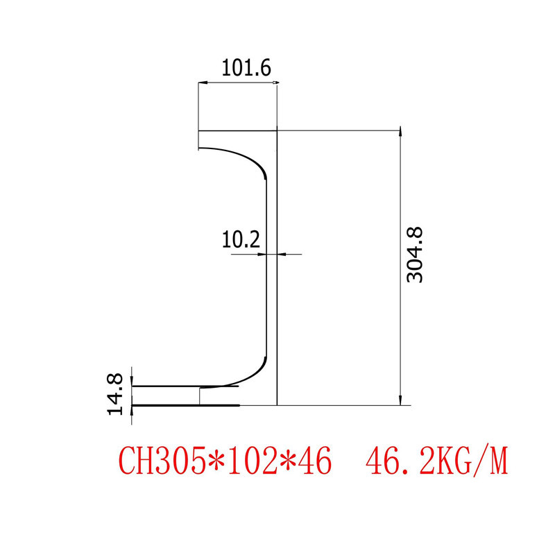 英标槽钢CH305x102x46材质S275直腿不常用槽钢