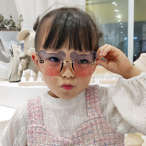 Korean Version New Children's Sunglasses with Sun Protection, Cute Decorative UV Blocking Sunglasses for Mickey Baby Boys and Girls