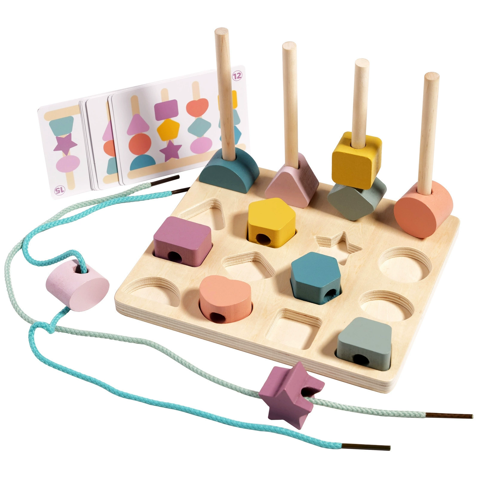 Wooden geometric cognitive constructor, toy, color perception, training, early education