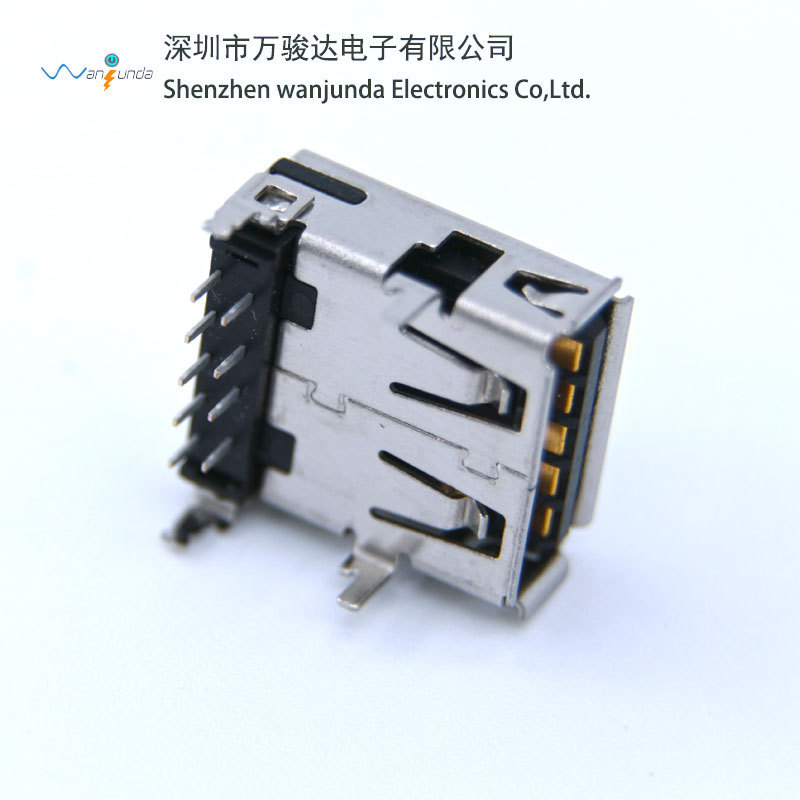 USB3.0母座四脚ボードステンレスケースUSB母座9Pinプラグ黒USBインターフェイス|undefined