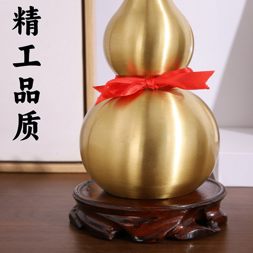 Copper gourd wholesale brass gourd ornaments open leaf gourd metal crafts home ornaments Bagua gourd