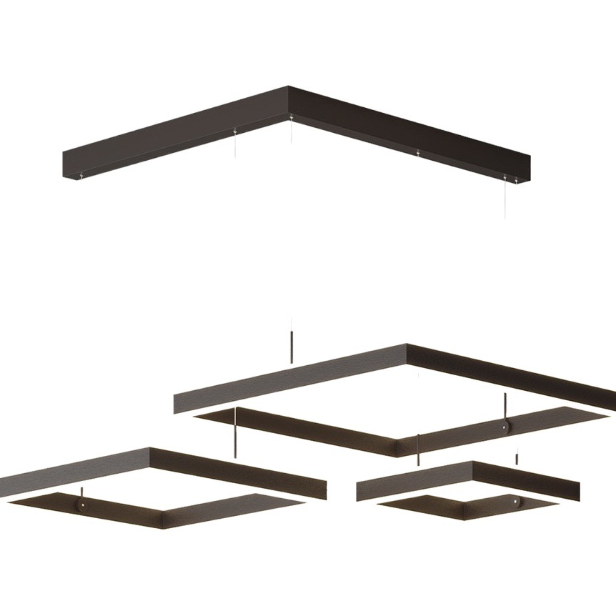 Post-moderna Luz de lujo sala de estar lámpara cuadrada duplex hueco diseñador modelo habitación italiana simple comedor dormitorio lámpara