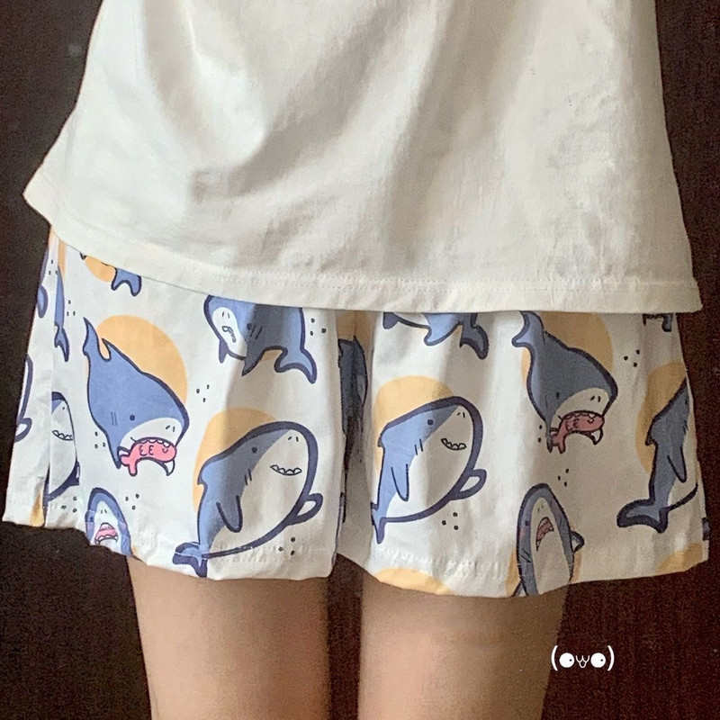 Shorts Women's Walking Pants Pants Summer New Loose Student Lazy Casual Pants Cartoon Outer-Wearing Thin Pajama Pants
