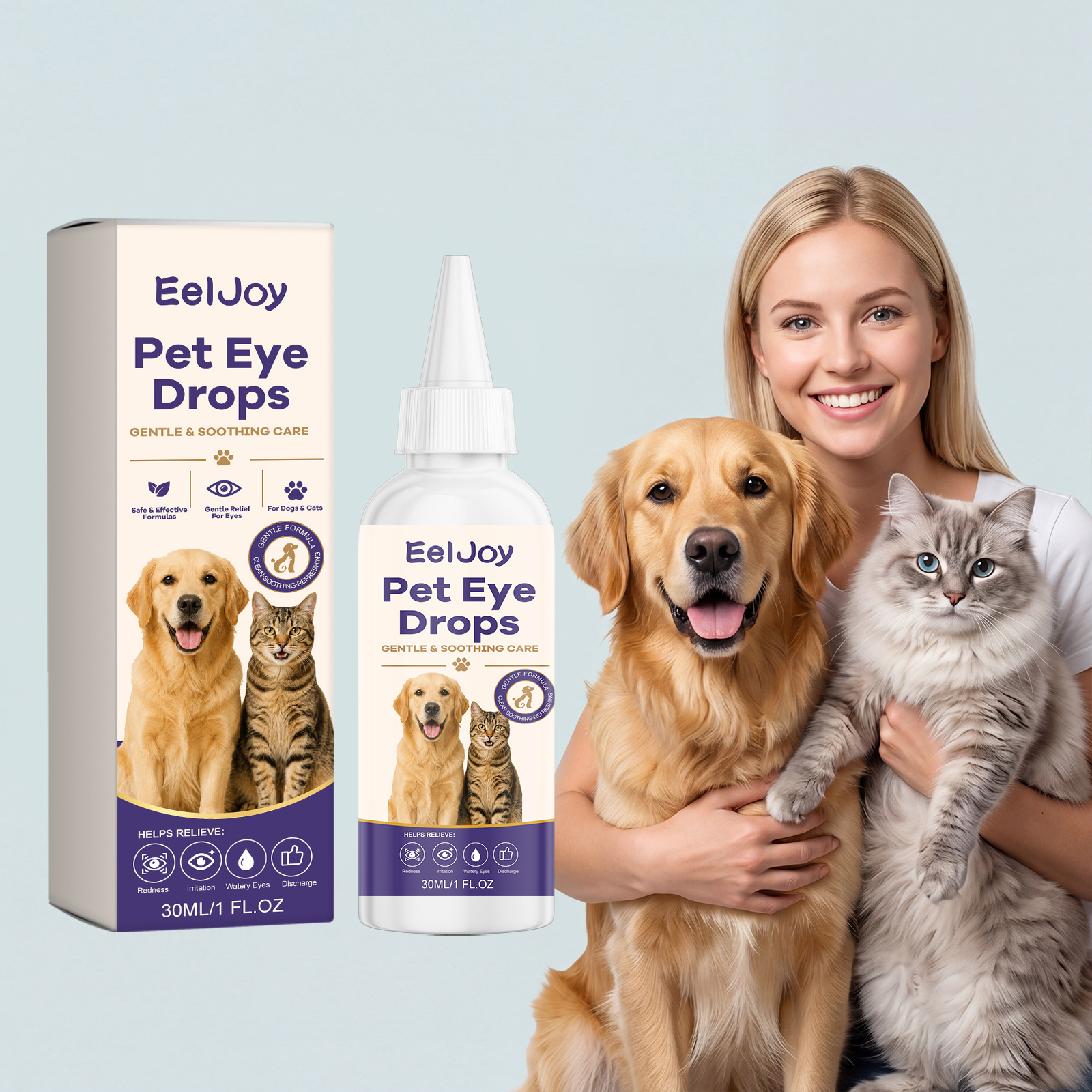 EELJOY 宠物眼部护理液 温和滋润舒适眼周清洁猫狗通用日常护理液