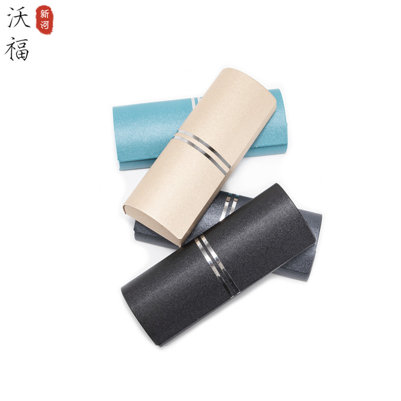 沃福盒業批發光學近視鏡眼鏡盒皮質眼鏡盒子手工眼鏡盒工廠定logo