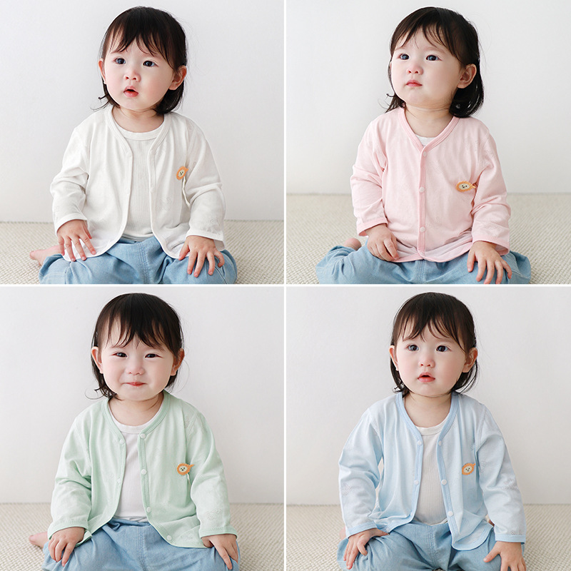 Ropa de protección solar para bebés primavera y otoño verano ropa de rebeca para niños pequeños para niños, tops para niños, chaquetas para niñas, ropa de verano para bebés