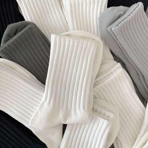 Zhuji socks men's mid-calf solid color autumn and winter stockings versatile ins trendy sports American high-waisted stockings