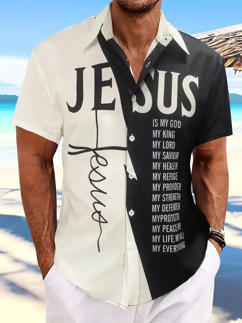 2024 verano nuevo estilo personalidad moda casual todo fósforo fresco y guapo letras camisa de manga corta a rayas MB1