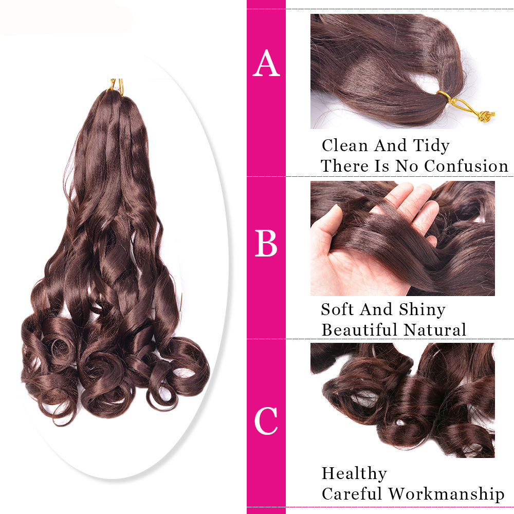 Comercio exterior transfronterizo pelucas africanas trenzas sucias grandes rollo francés curl flojo onda crochet cabello