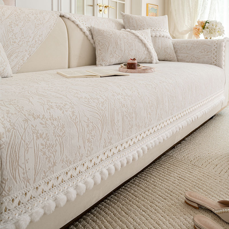 轻法式沙发垫四季通用2024新款防滑坐垫直排皮沙发专用套罩盖布巾