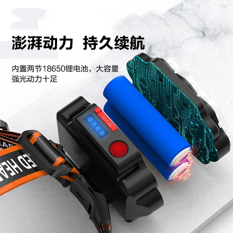 USB зарядный фары трансграничный фитиль 8LED высокая мощность фонарик на открытом воздухе ночная рыбалка освещение