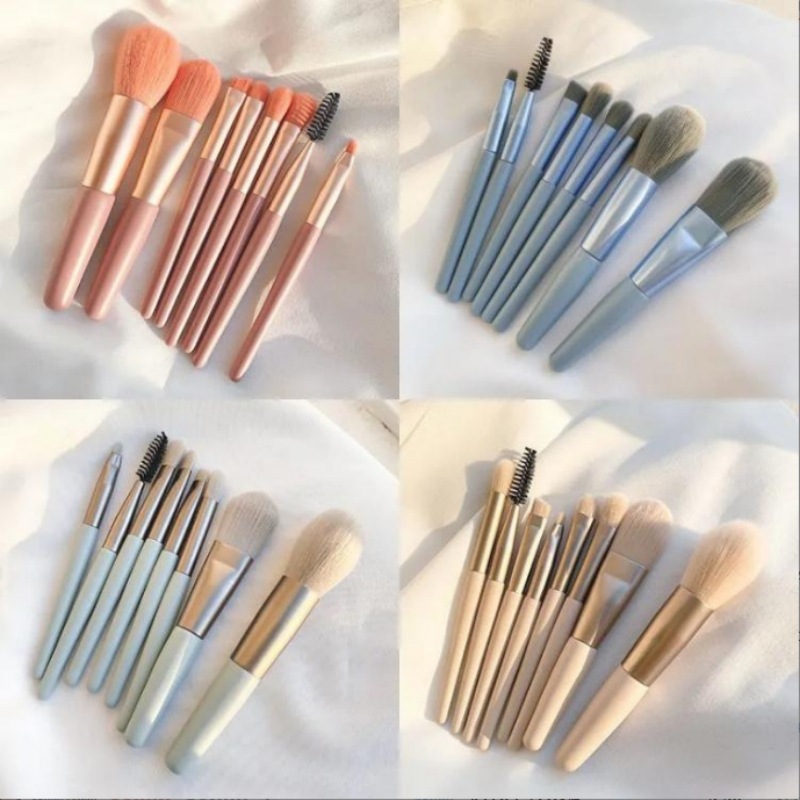 Yumuyuan transfronteriza mini 8 pinceles de maquillaje traje portátil suave pelo polvo Fundación cepillo herramientas de belleza sombra de ojos cepillo