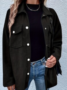 O 48431 Single Button Corduroy Shirt Jacket ��о�q�����r��