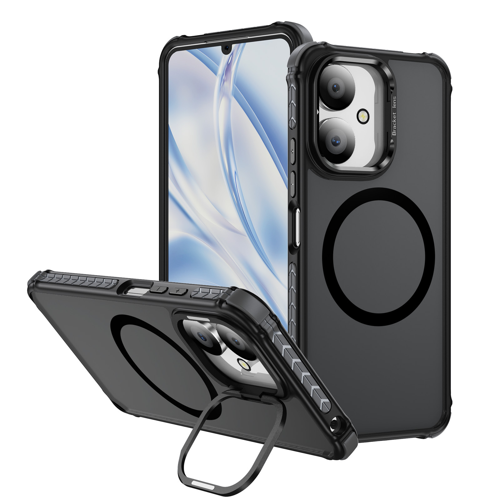 Aplicable Redmi 13C Rainbow No. 1 Funda para teléfono móvil con anillo magnético con sensor de piel Redmi 13 Funda protectora para soporte de lente de carga inalámbrica