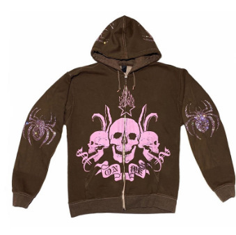 Street Hip Hop Gothic Harajuku Y2k Black Zip Hoodie Women 2022 Rock Harajuku Jacket Sweater Women Street Hip Hop Gothic Harajuku Y2k Black Zip Hoodie Women 2022 Rock Harajuku Jacket Sweater Women