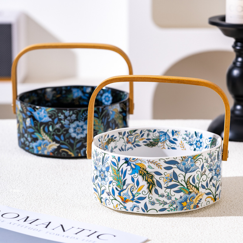 Plato de frutas de iris de diseñador de alta gama Año nuevo mesa de centro de sala de estar de alto valor Cesta de frutas doméstica Vajilla Plato de bocadillos