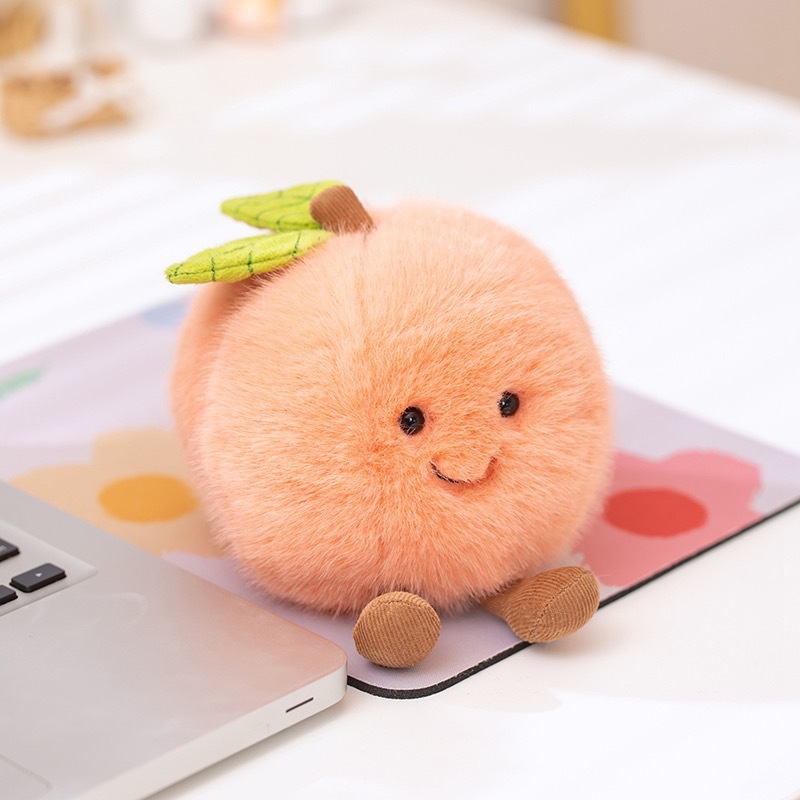 Nuevos productos jelly melocotón muñecas interesantes fruta melocotón tomate muñecas peluche muñecas niños lindos regalos