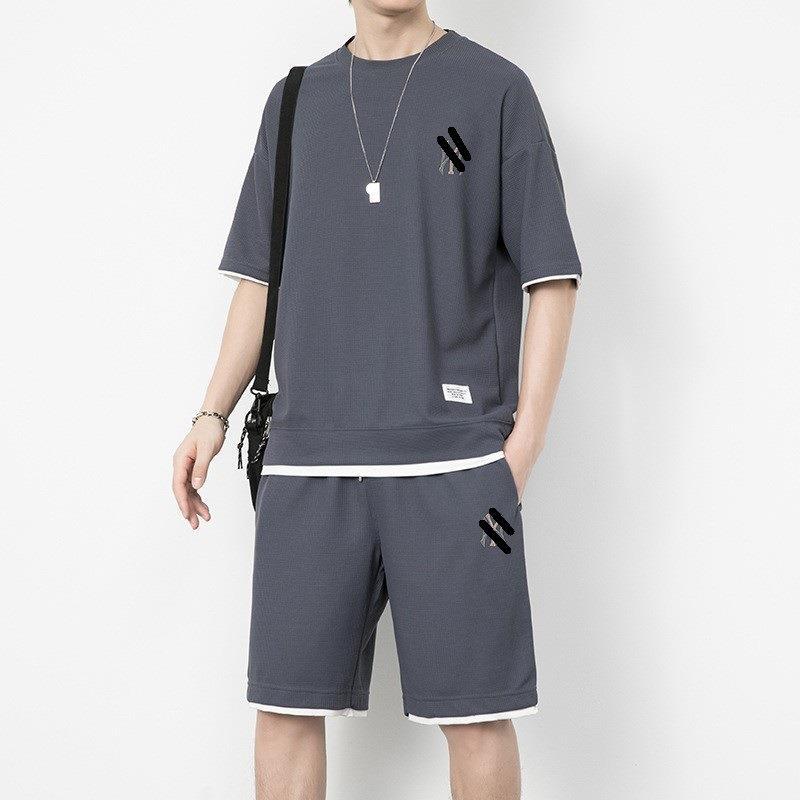Sports suit Men's Summer Fashion Men's Short-sleeved Shorts Full Set Men's Casual T-shirt All-match Coat 3